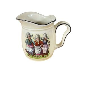 Floretta Ware Austria Small Porcelain VTG Milk‎ Pitcher With Dutch Design